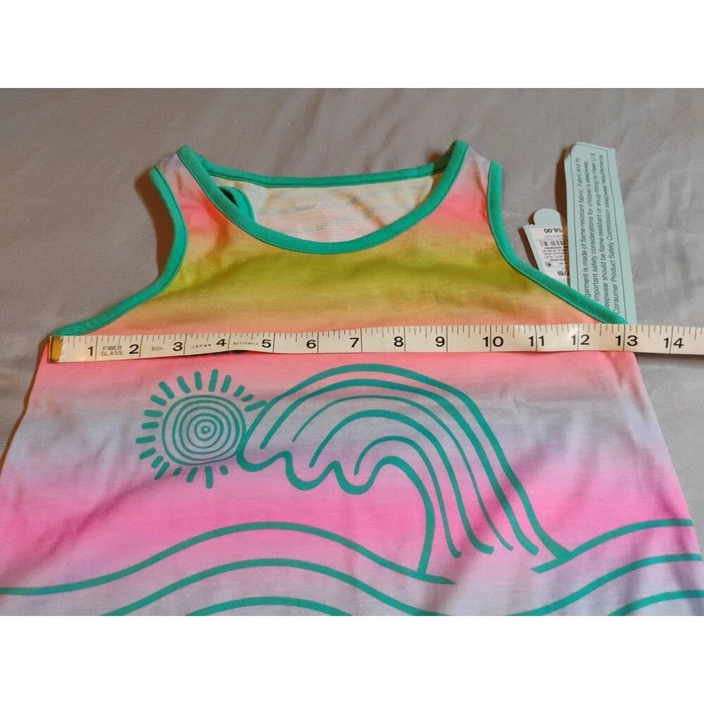 Cat & Jack Rainbow Tank Dress Medium 7/8 1 Piece Ride The Kindness Wave Bright